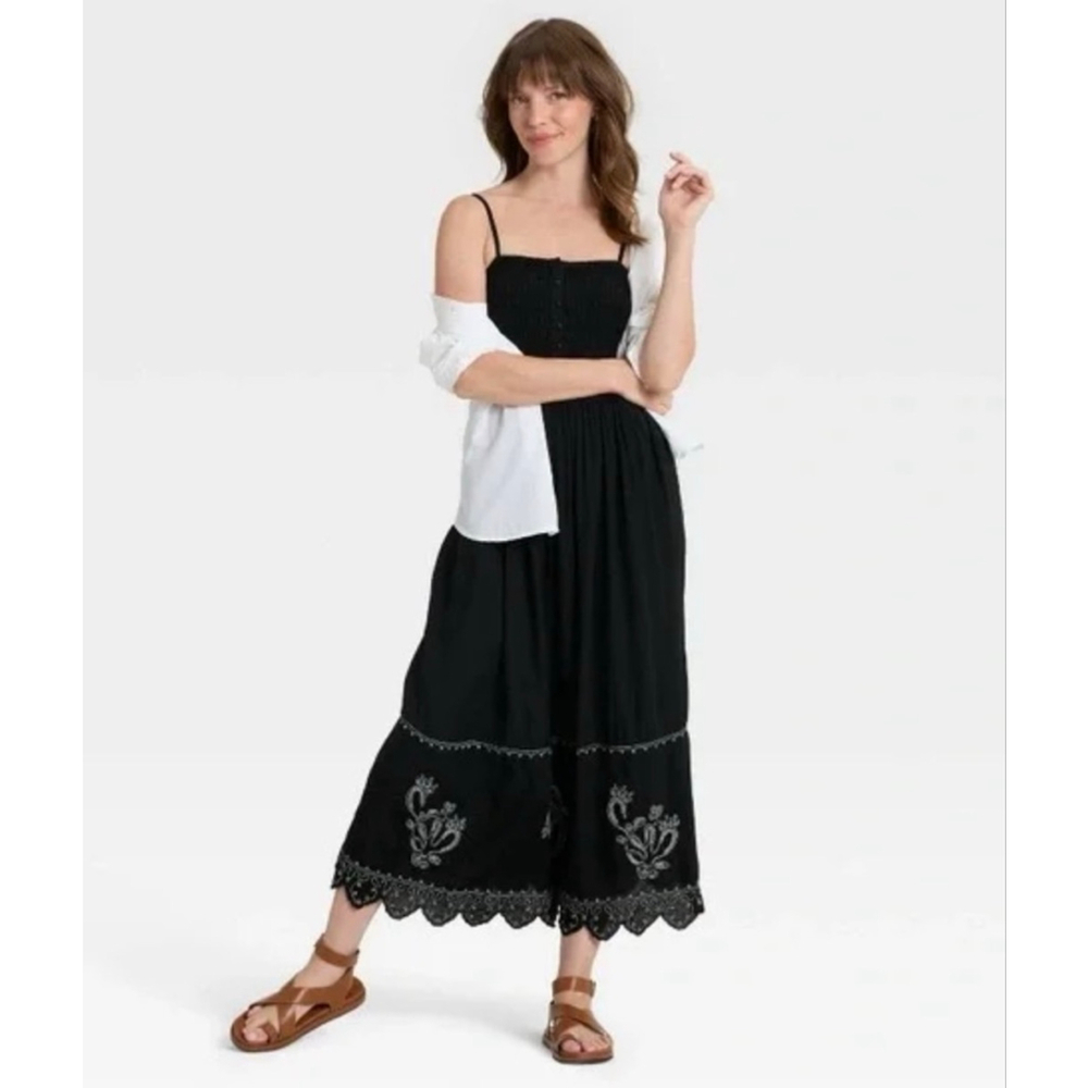 Universal Thread NWT button front smocked spaghetti strap maxi sundress L